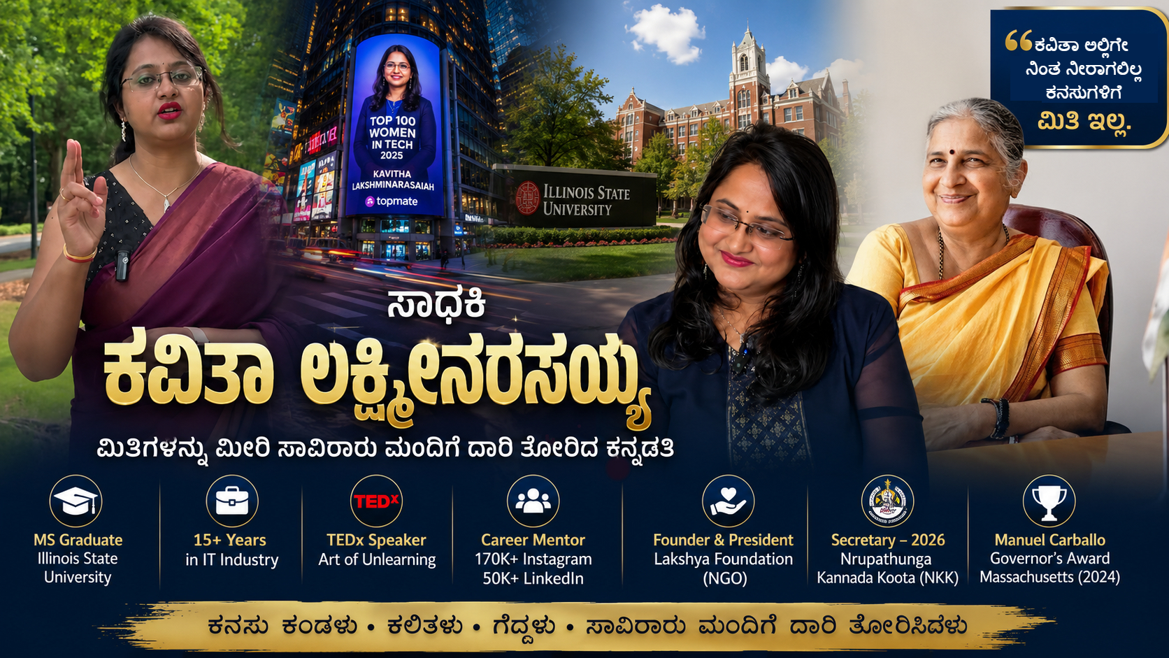 Kavitha Lakshminarasaiah inspiring journey from Bengaluru to USA – Senior Data Engineer, TEDx Speaker and Career Mentor